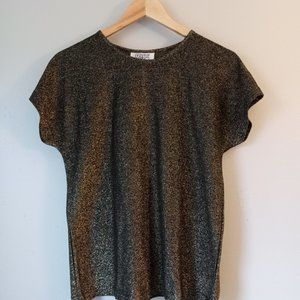 Vintage 1990s Cervelle Gold / Black Short Sleeve Shirt